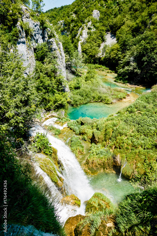Waterfall in the National Park in Croatia Waterfall in the National Park in Croatia