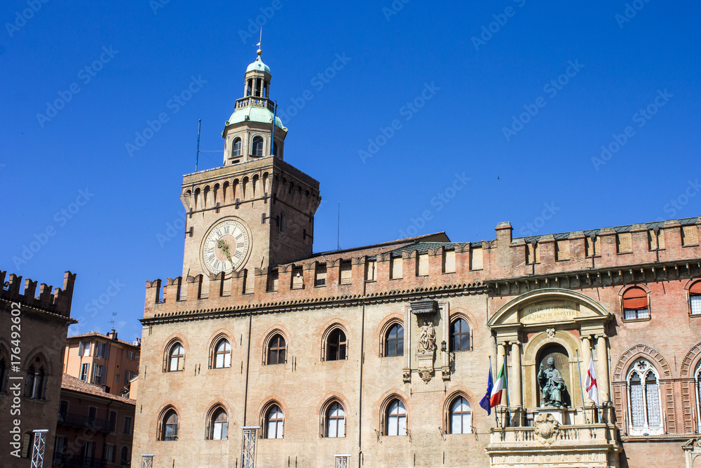 The Palazzo d'Accursio or Palazzo Comunale, a palace located in Piazza Maggiore, Bologna, Italy, once the city's Town Hall
