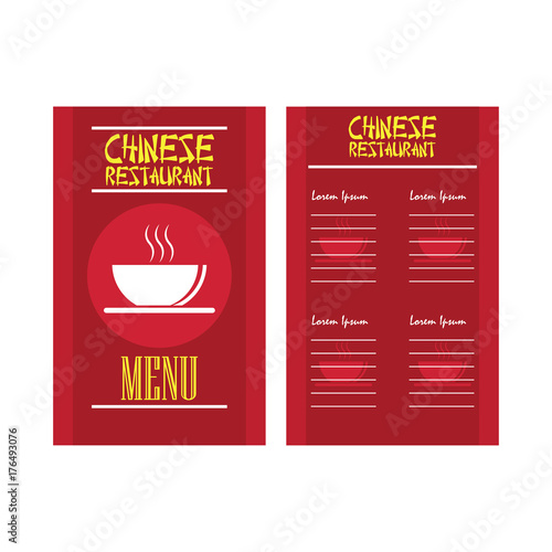chinese folding menu brochures and flyer for restaurant or cafe. vector illustration