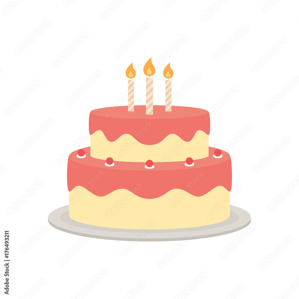 Birthday cake vector isolated illustration Birthday cake vector isolated illustration