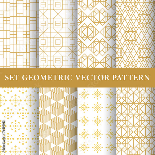 Golden vintage luxury vector patterns pack