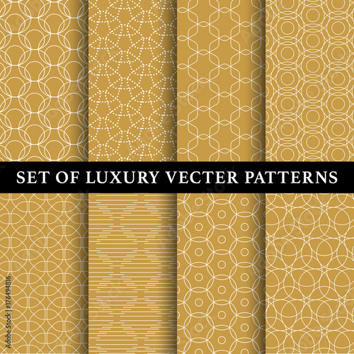 Set of luxury abstract line vector patterns