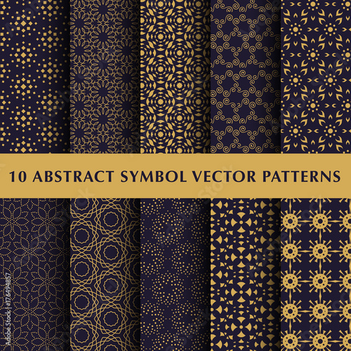 Set of luxury abstract flower symbol vector patterns