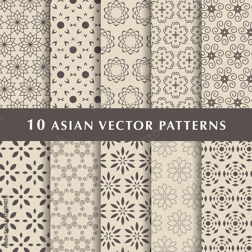 Eastern style and arabic luxury vector patterns pack