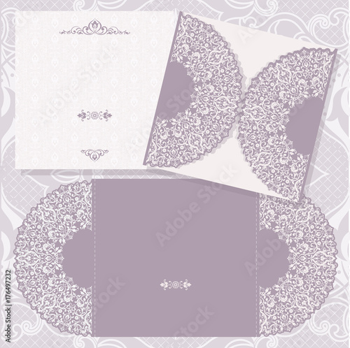 Foto Floral background in light violet color, can be used as creating card, invitation card for wedding, birthday and other holiday, save the date