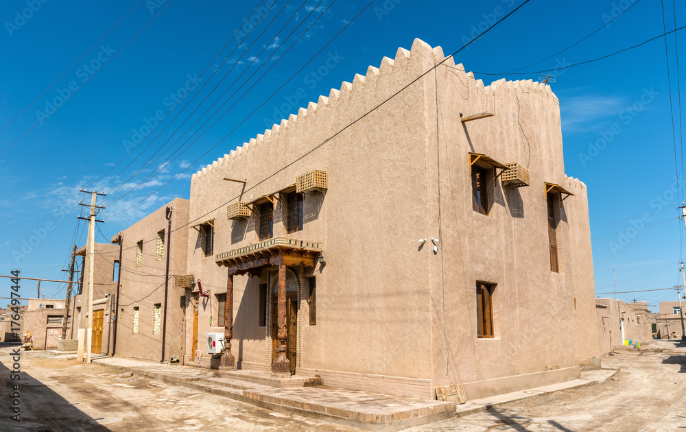 Traditional houses at Itchan Kala fortress in the historic center of Khiva. UNESCO world heritage site in Uzbekistan Traditional houses at Itchan Kala fortress in the historic center of Khiva. UNESCO world heritage site in Uzbekistan