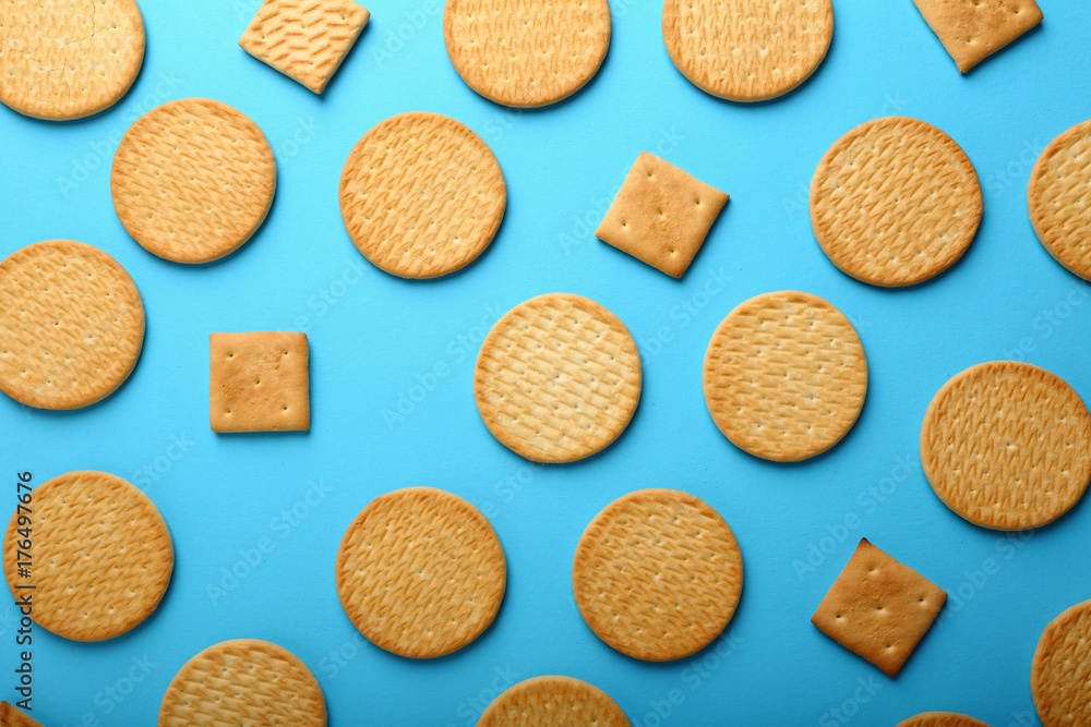 Crispy Cracker on blue background Crispy Cracker on blue background