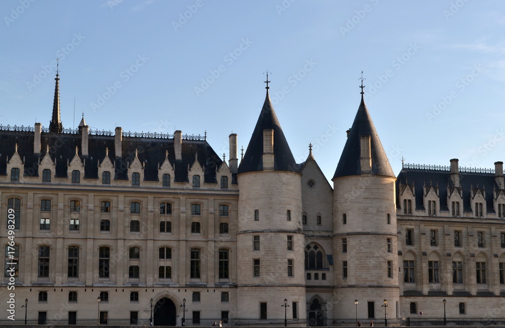 The Conciergerie, famous building in Paris, medieval prison and actually used for law courts
