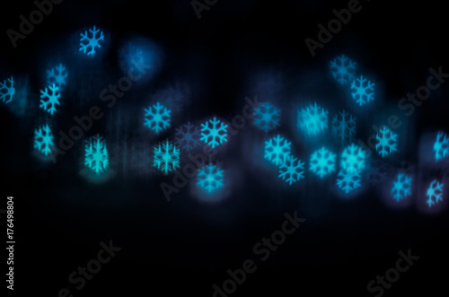 blue snowflake bokeh background