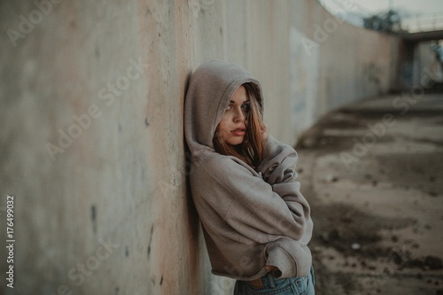 Young woman folk portrait