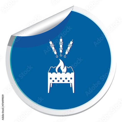 Brazier grill with kebab icon