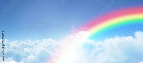 Composite image of graphic image of rainbow