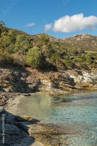 Rocky coastline of Desert des Agriates in Corsica
