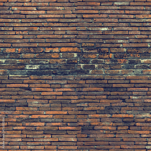 Seamless pattern of red brick wall. Abstract texture background.