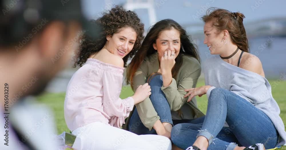Three beautiful woman enjoying summer and flirting Three beautiful woman enjoying summer and flirting