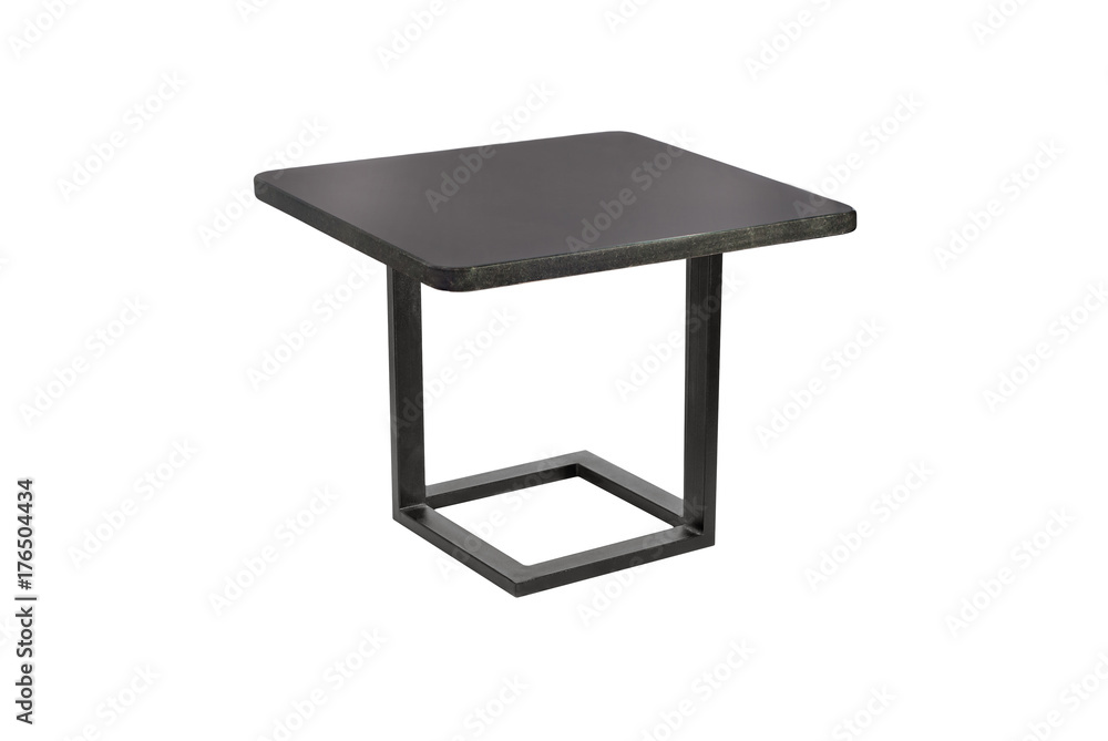 A wooden or stone table on a white background