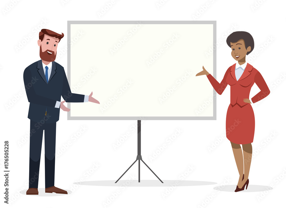 business woman and man in office vector illustration business woman and man in office vector illustration