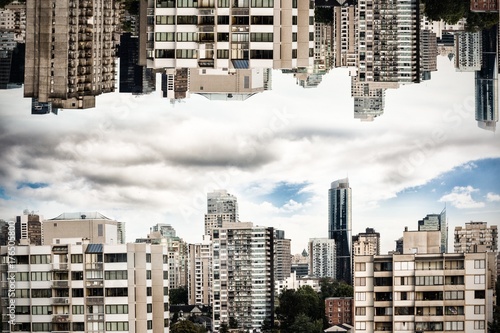 Trees amidst buildings in city