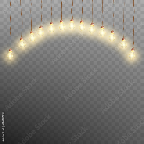 Electric Decorate Christmas tree garland. EPS 10 vector