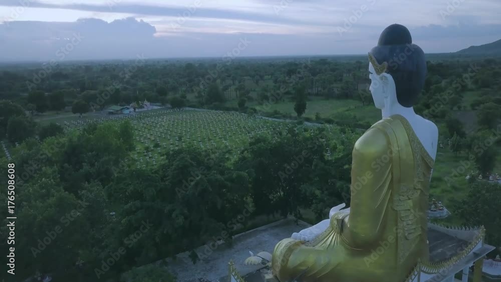 4k Aerial of a Giant Buddha watching a garden of one thousand buddhas, Monywa, Myanmar (Burma) 4k Aerial of a Giant Buddha watching a garden of one thousand buddhas, Monywa, Myanmar (Burma)