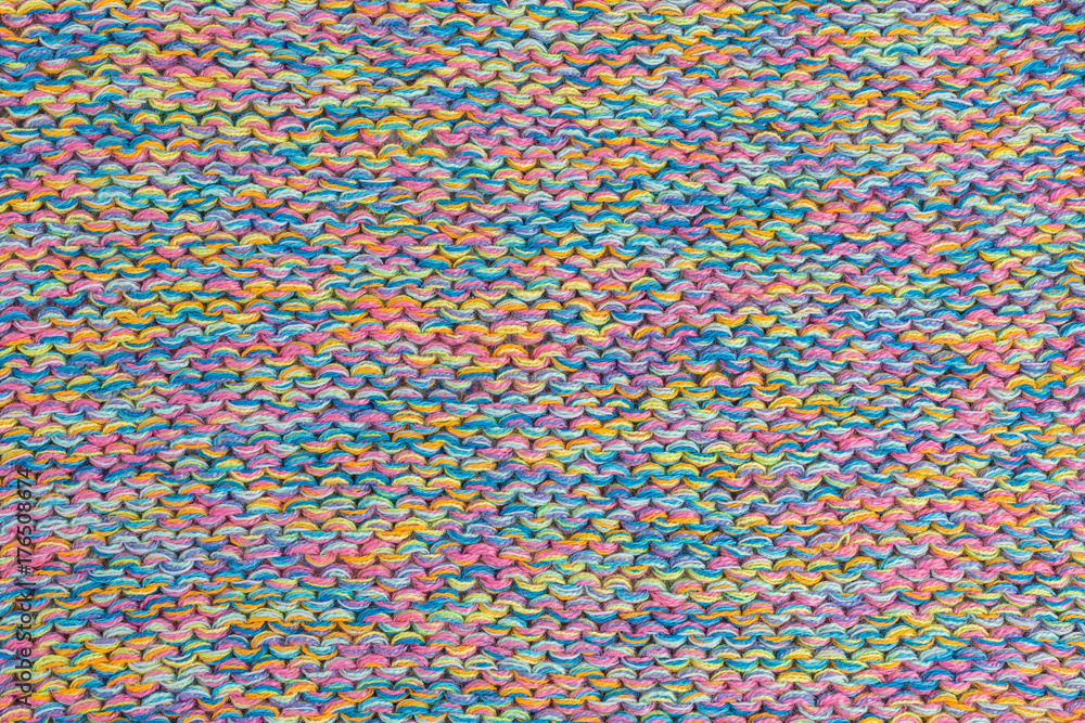 background of multicolored knitted fabric