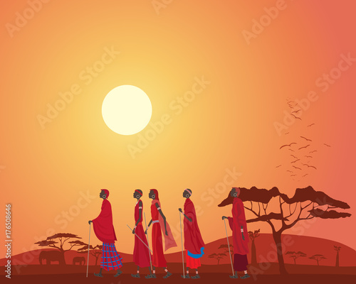 masai and landscape