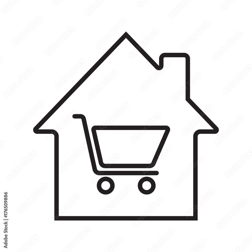 Household goods store linear icon Household goods store linear icon