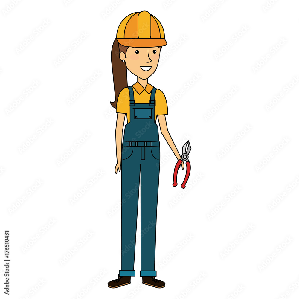 constructor woman with pliers avatar character constructor woman with pliers avatar character