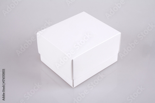 White paper box on gray background © Fobosvobos