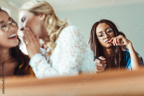 student girl working hard photo