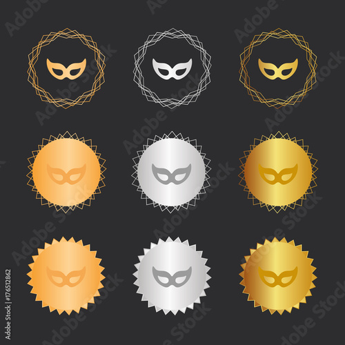 Maske - Karneval - Bronze, Silber, Gold Medaillen