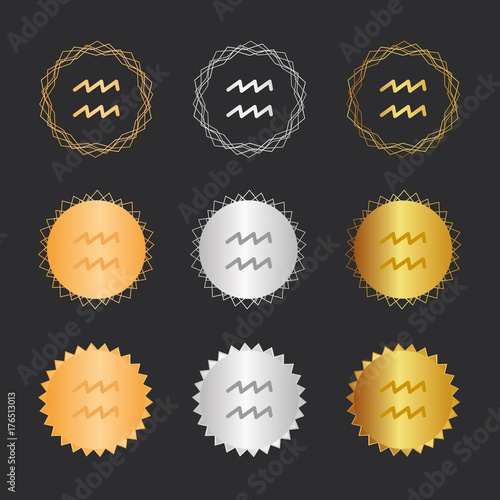 Wassermann - Tierkreiszeichen - Bronze, Silber, Gold Medaillen