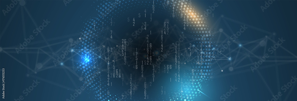 Fototapeta premium Digital technology world. Business virtual concept. Vector background