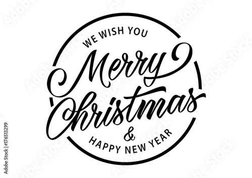 Merry Christmas Inscription in Circle