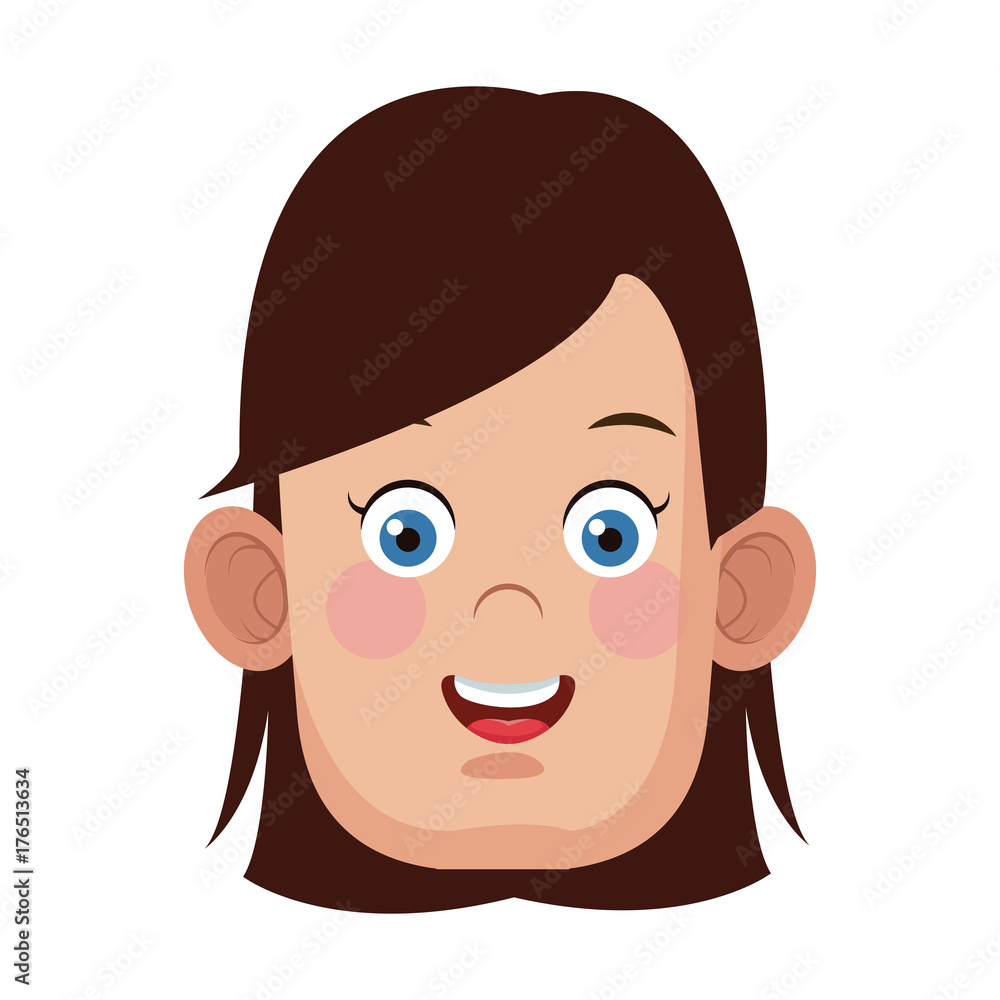 Cute girl cartoon icon vector illustration graphic design