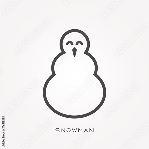 Silhouette icon snowman