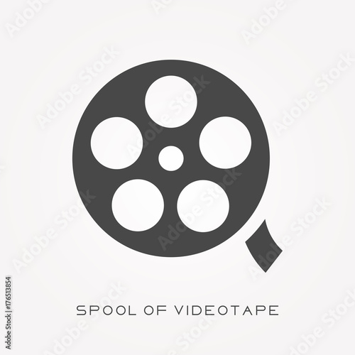 Silhouette icon spool of videotape