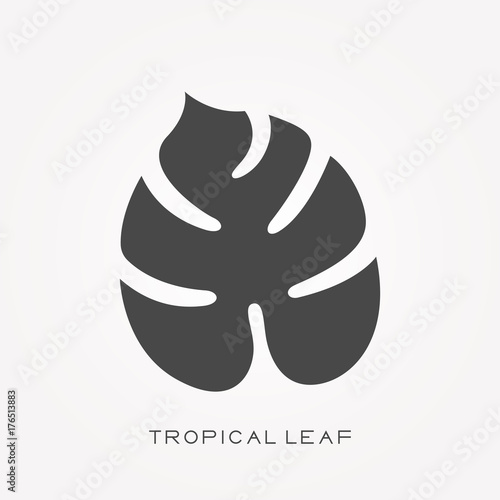 Silhouette icon tropical leaf