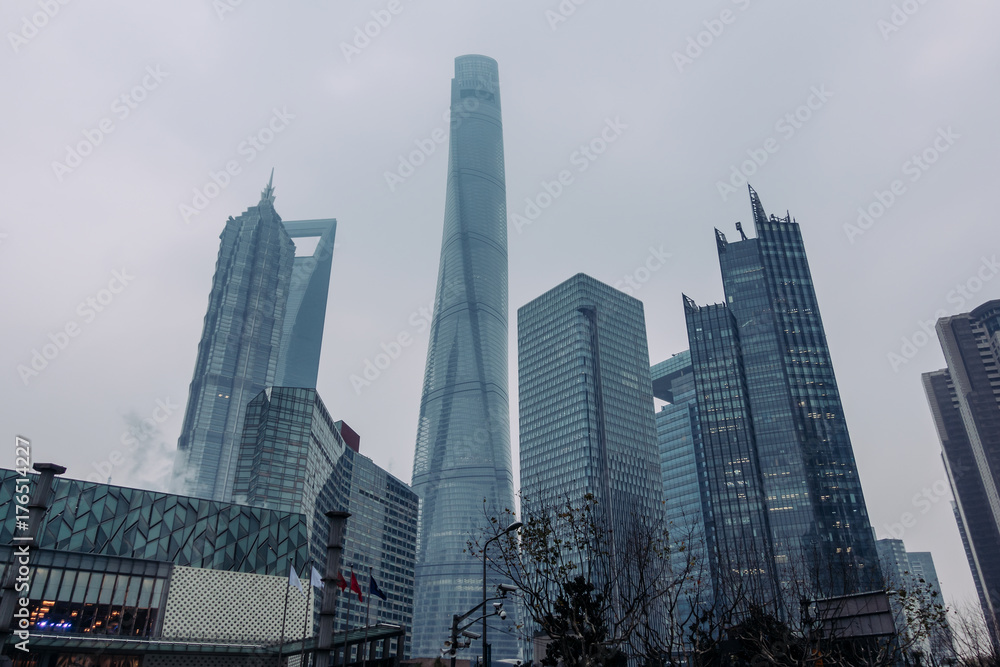 High-rise buildings in Shanghai's modern city