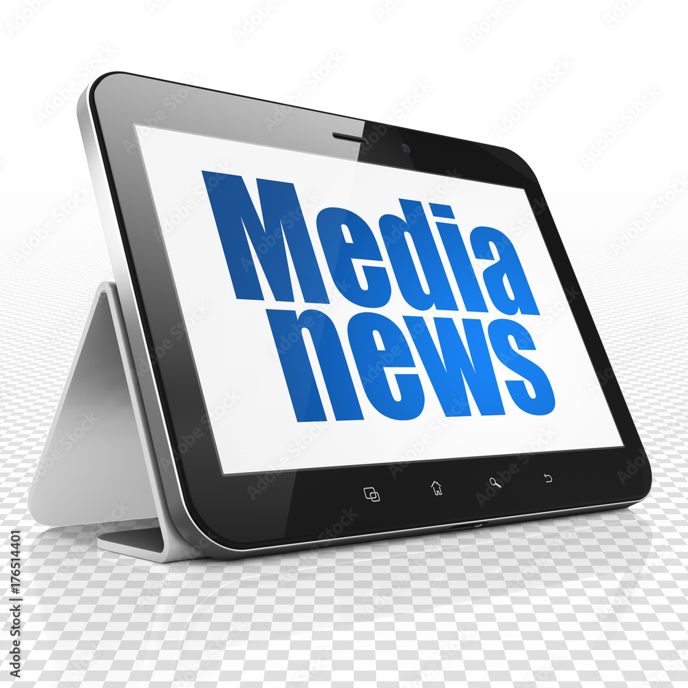 News concept: Tablet Computer with Media News on display News concept: Tablet Computer with Media News on display
