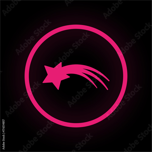 Neon Button rund - Sternschnuppe