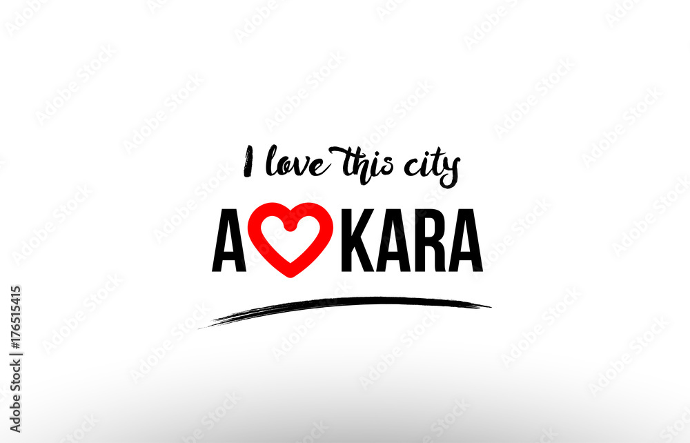 ankara city name love heart visit tourism logo icon design