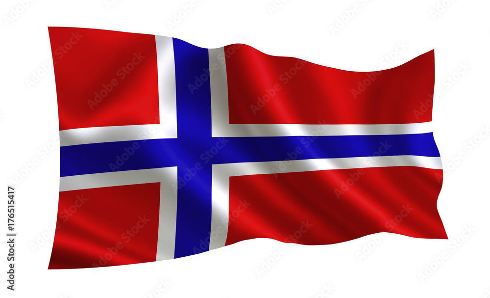Fototapeta premium Norway flag. A series of flags of the world.