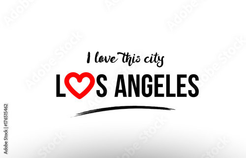 los angeles city name love heart visit tourism logo icon design