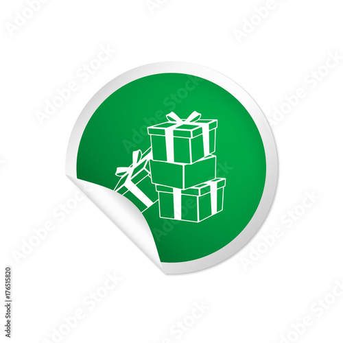 runder Sticker grün - Geschenke