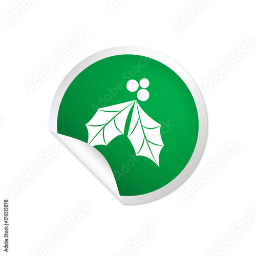 runder Sticker grün - Mistelzweig