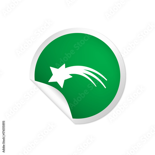 runder Sticker grün - Komet - Sternschnuppe