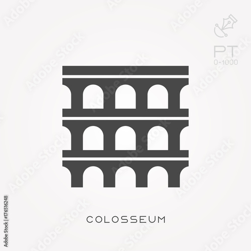 Silhouette icon colosseum