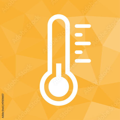 Thermometer kalt - Icon mit geometrischem Hintergrund gelb