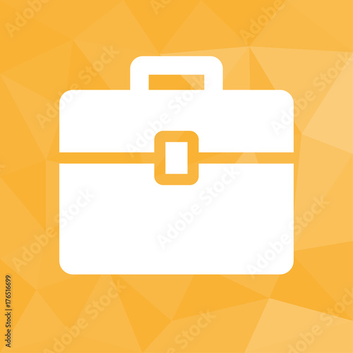 Aktenkoffer - Icon mit geometrischem Hintergrund gelb